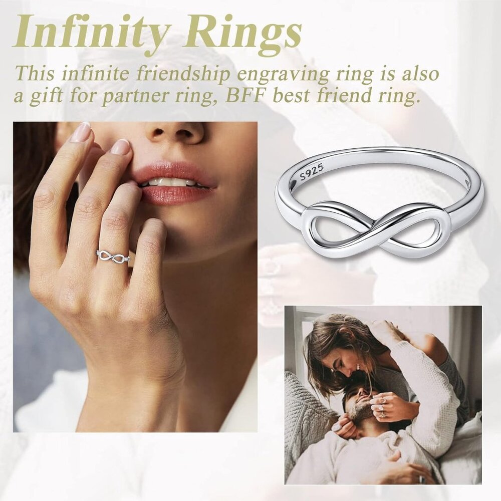925 Sterling Silver Ring Simple Infinity Knot Wed… - image 3